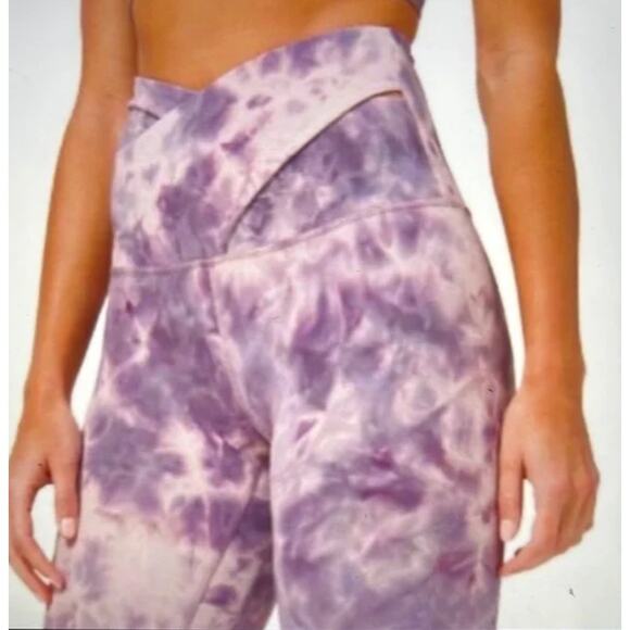 Lululemon Flow Y Bra Nulu & Align SHR CrissCross 28” Legging Purple Set Size 4 - Picture 13 of 13